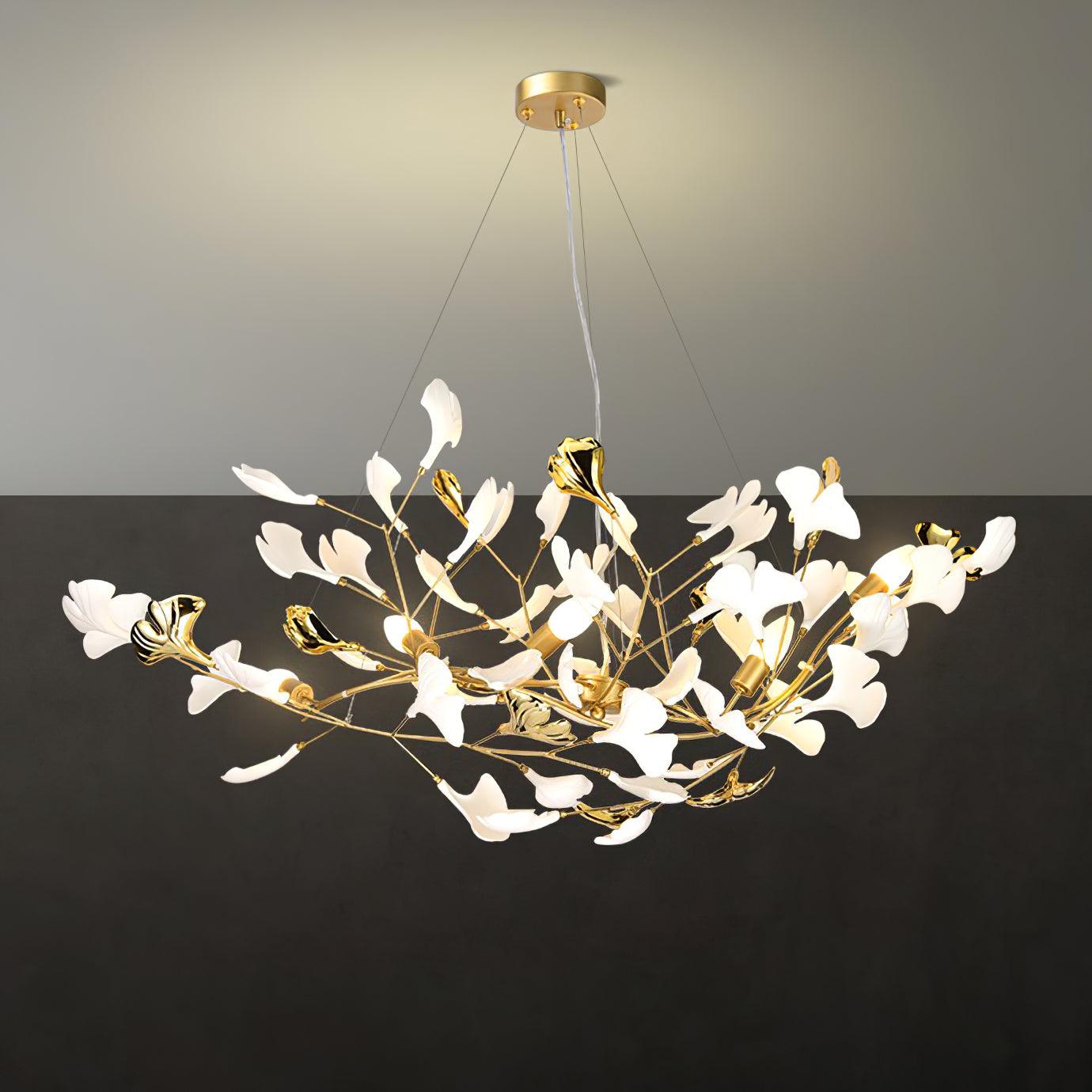 Gingko Cluster Chandelier - Modern Design, Adjustable Height, LED Ligh
