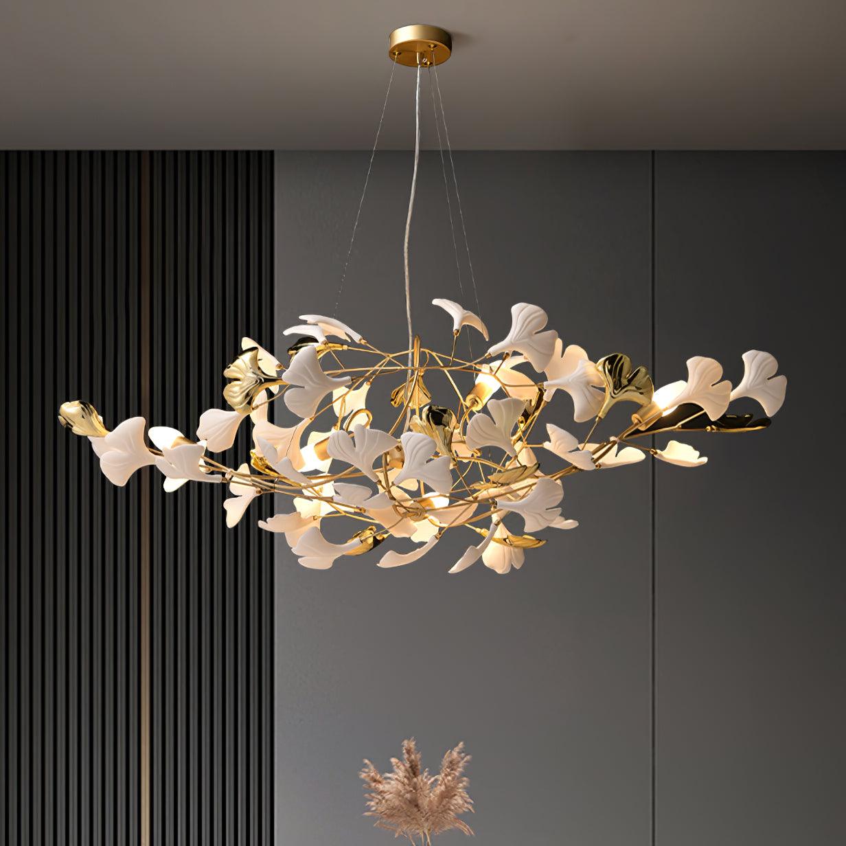 Gingko Cluster Chandelier - Modern Design, Adjustable Height, LED Ligh