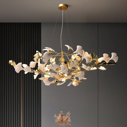Gingko Cluster Chandelier - Modern Design, Adjustable Height, LED Ligh