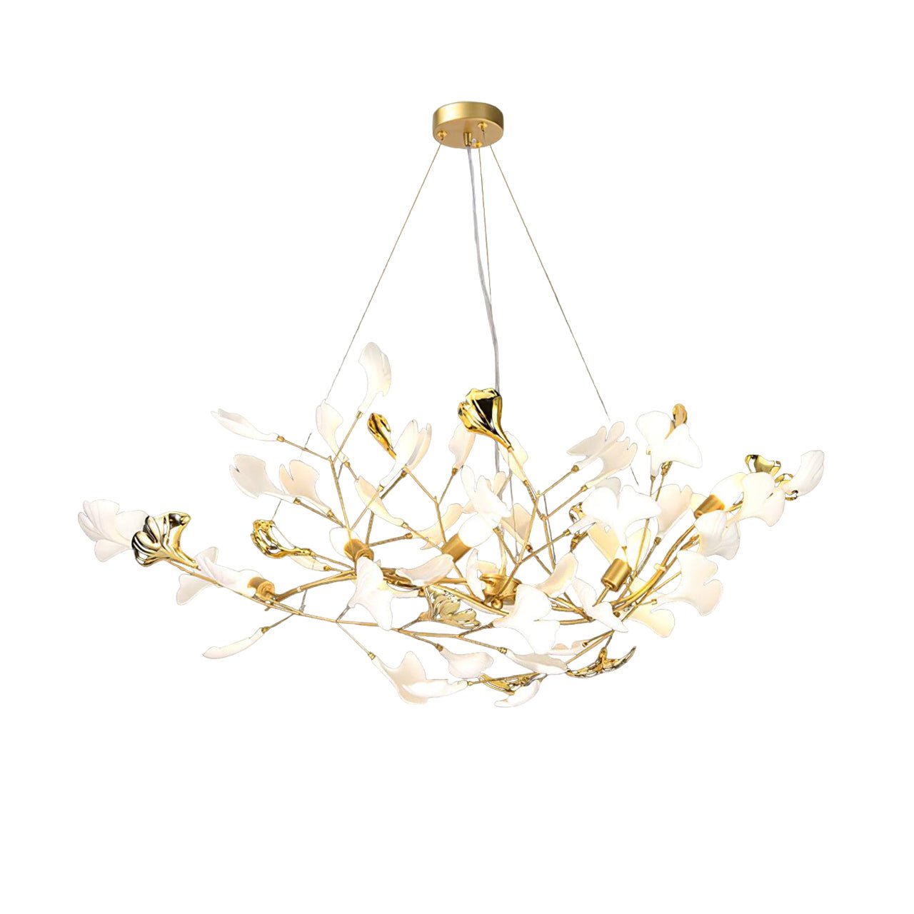 Gingko Cluster Chandelier - Modern Design, Adjustable Height, LED Ligh