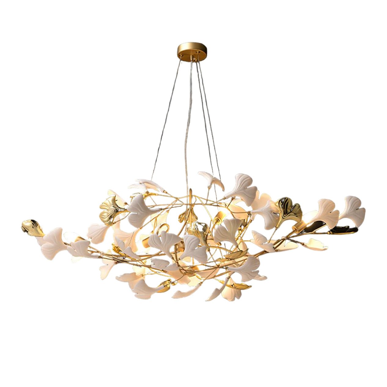 Gingko Cluster Chandelier - Modern Design, Adjustable Height, LED Ligh