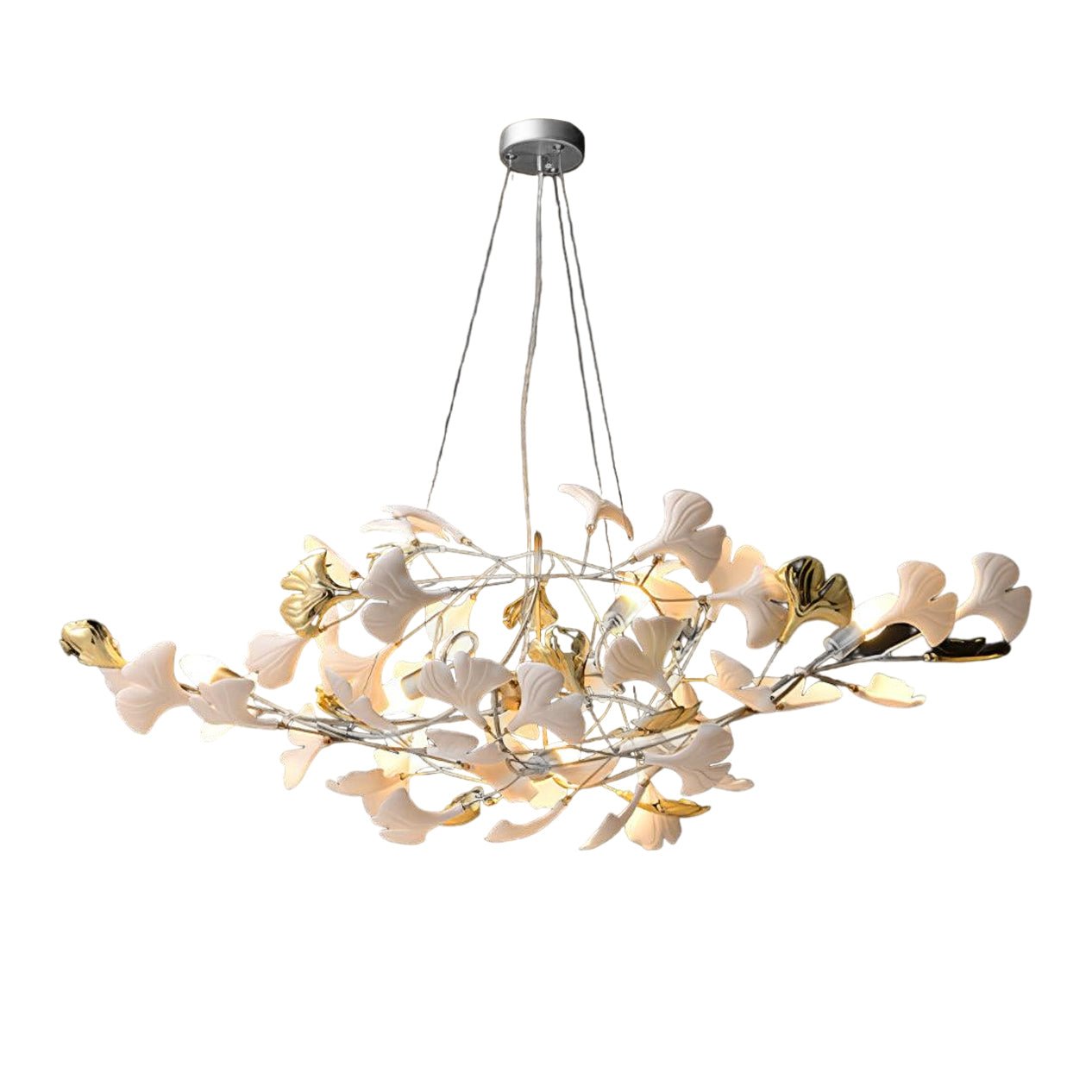 Gingko Cluster Chandelier - Modern Design, Adjustable Height, LED Ligh