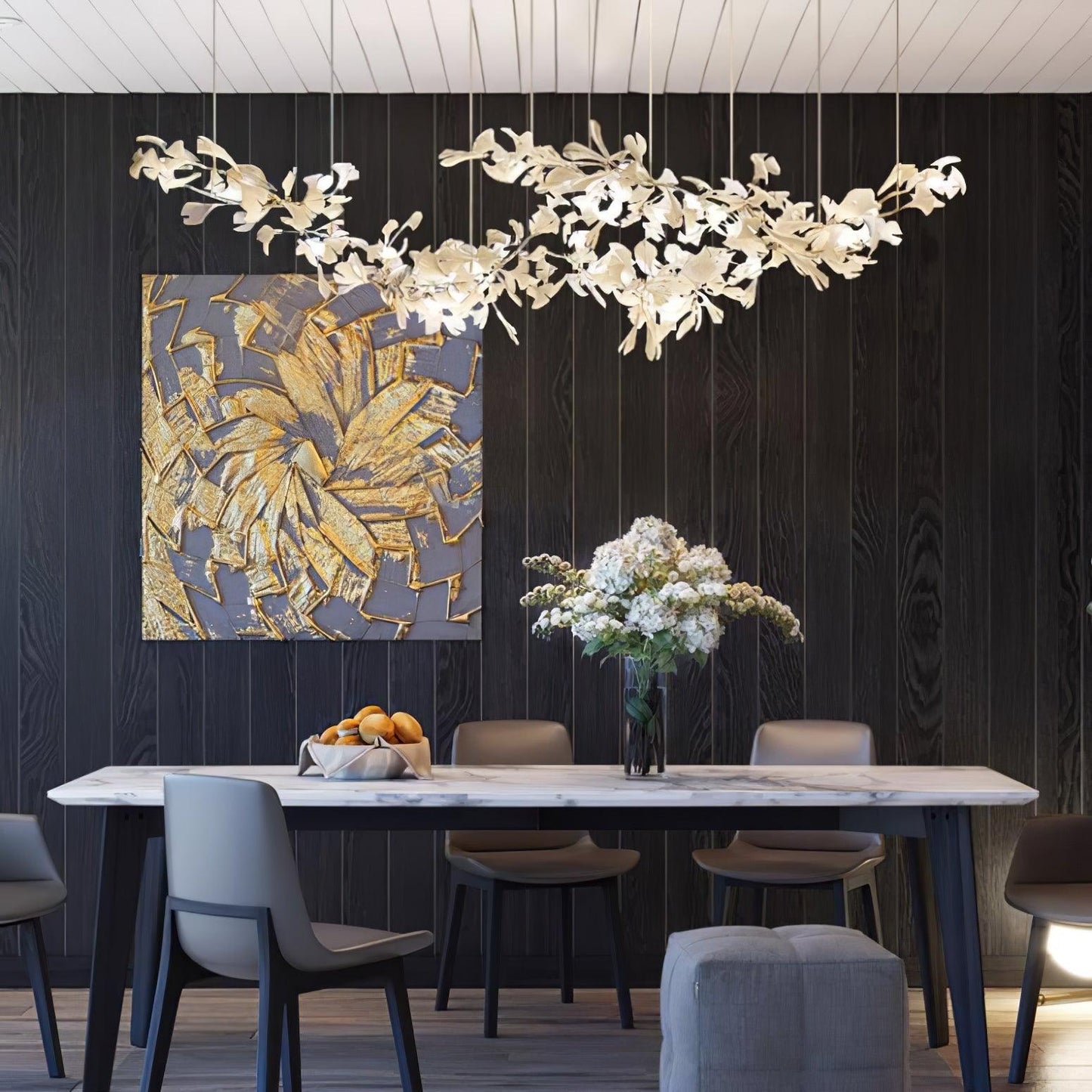 Gingko Drift Chandelier - Elegant Design with Adjustable Brightness
