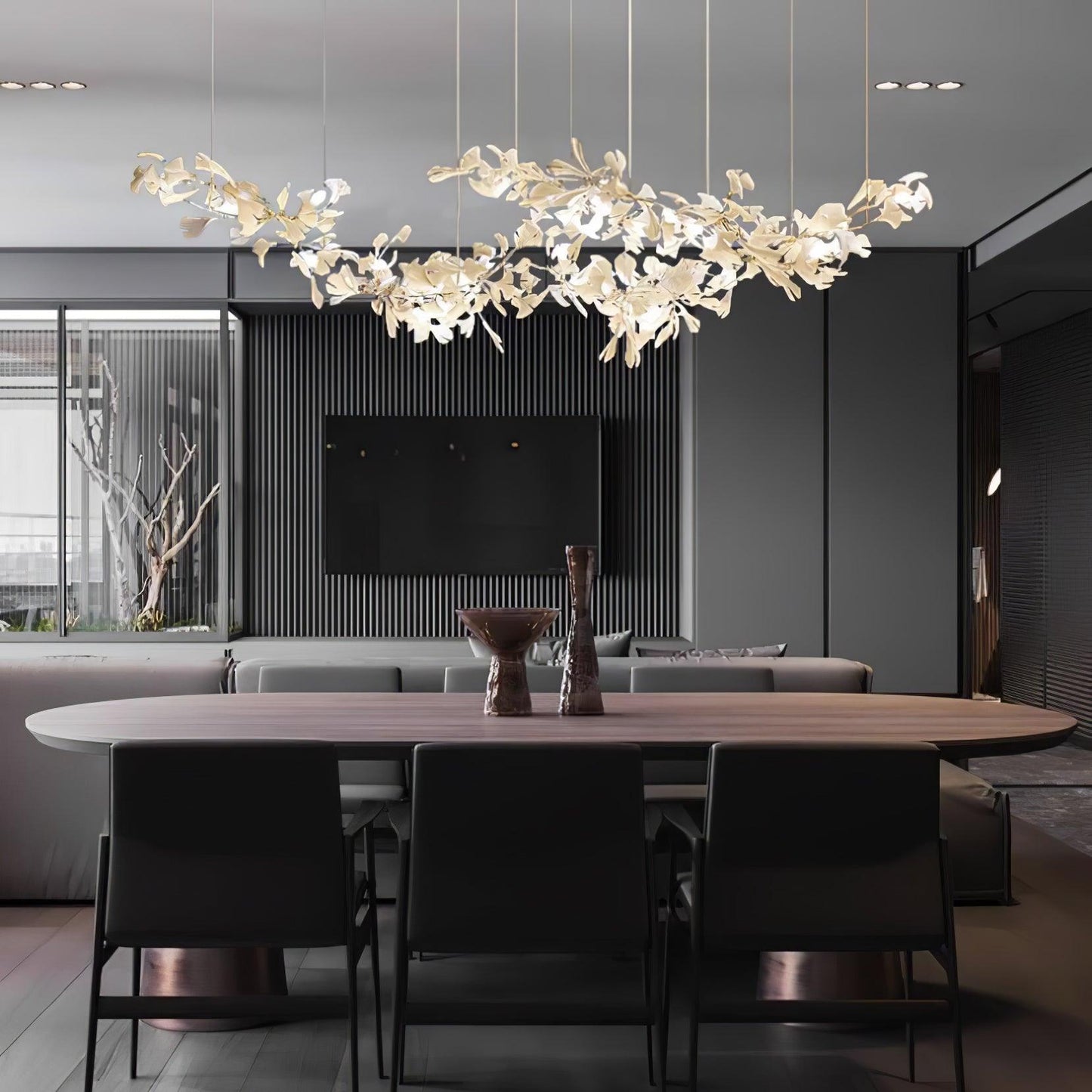 Gingko Drift Chandelier - Elegant Design with Adjustable Brightness