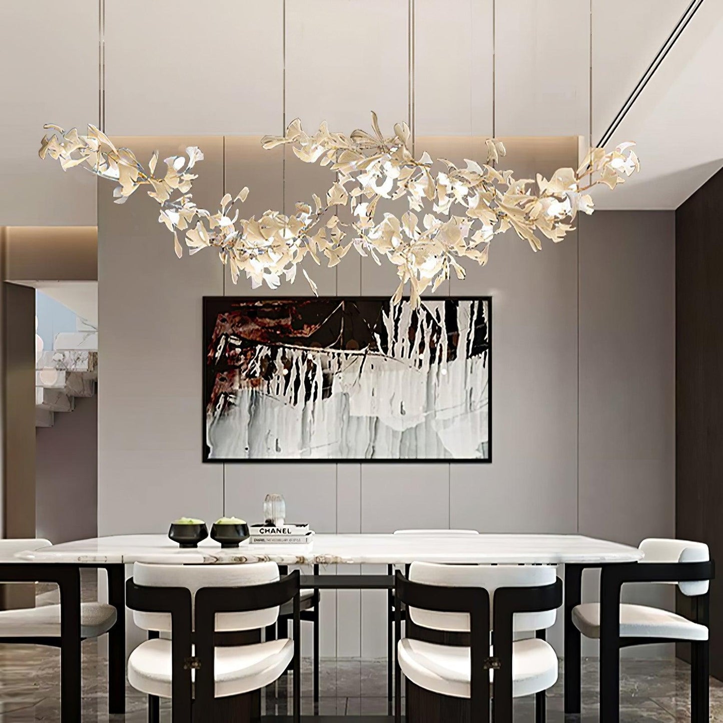 Gingko Drift Chandelier - Elegant Design with Adjustable Brightness