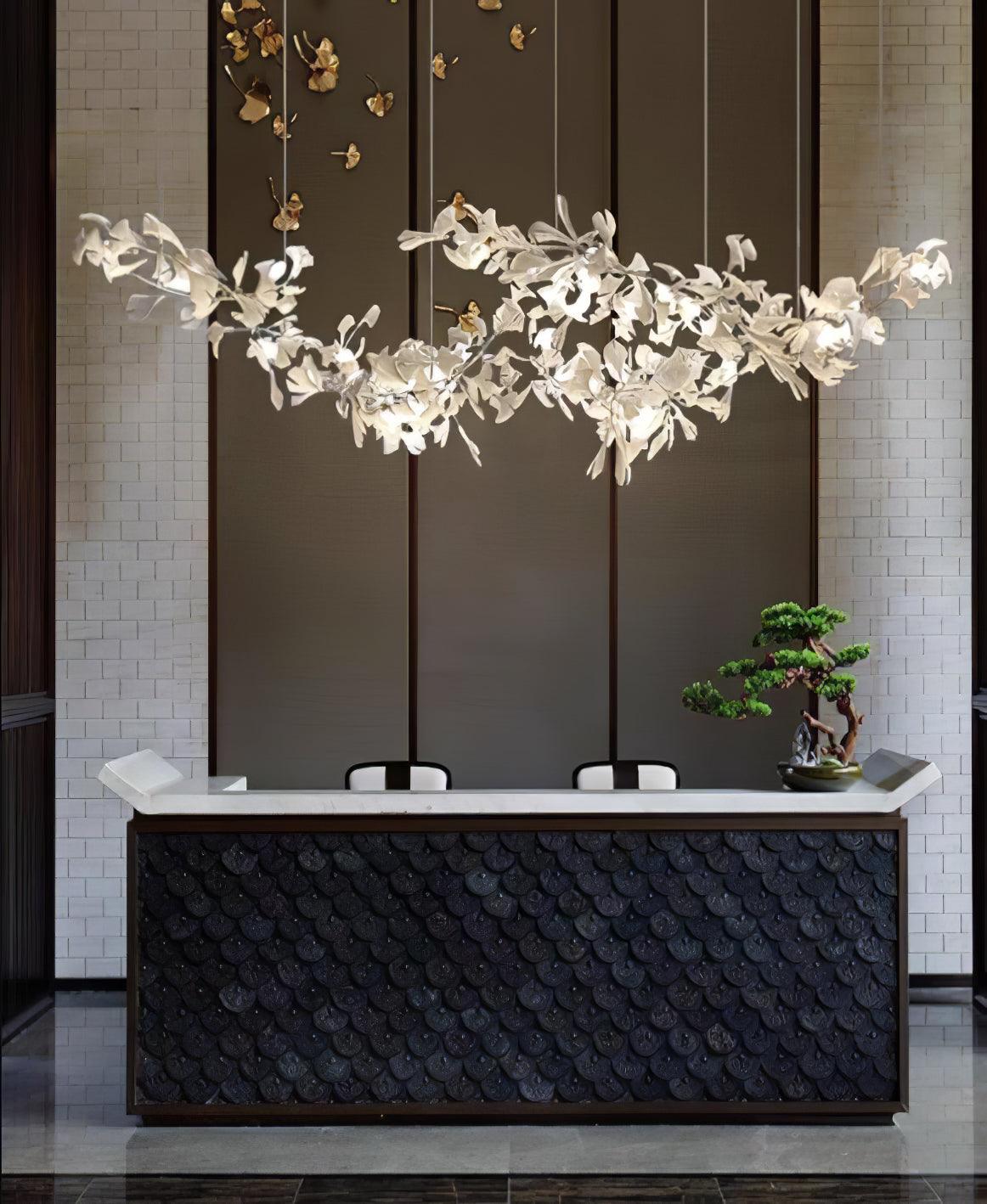 Gingko Drift Chandelier - Elegant Design with Adjustable Brightness