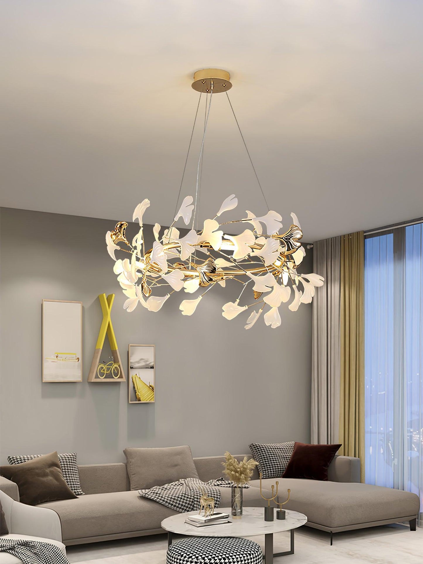 Gingko Garland Chandelier - Elegant Design with Adjustable Brightness