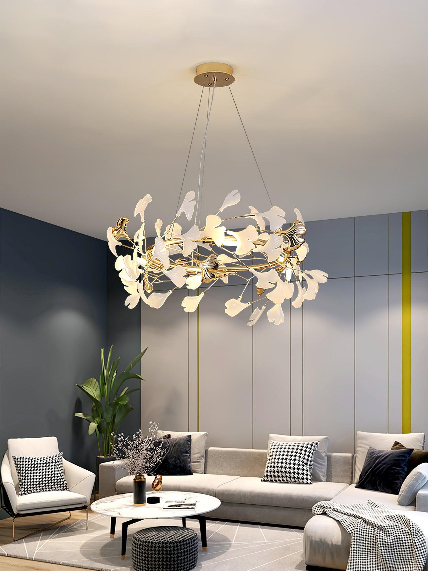 Gingko Garland Chandelier - Elegant Design with Adjustable Brightness