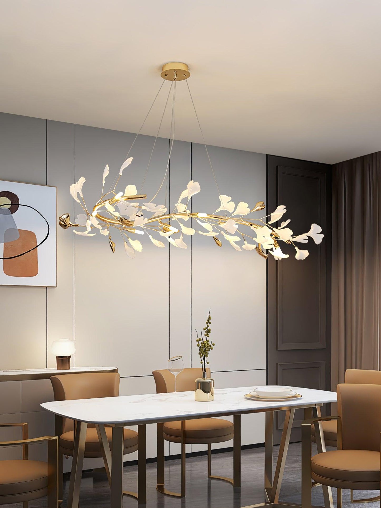 Gingko Garland Chandelier - Elegant Design with Adjustable Brightness
