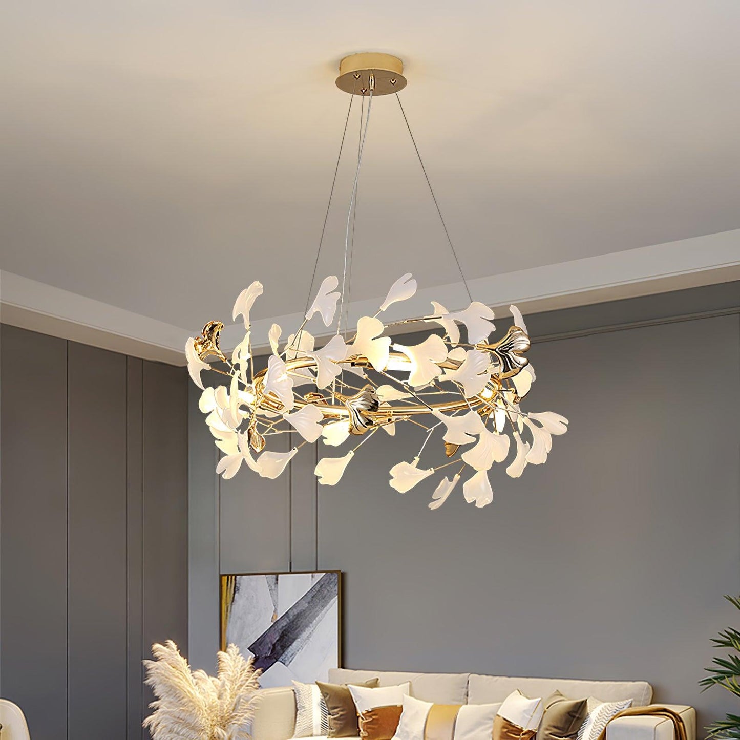 Gingko Garland Chandelier - Elegant Design with Adjustable Brightness