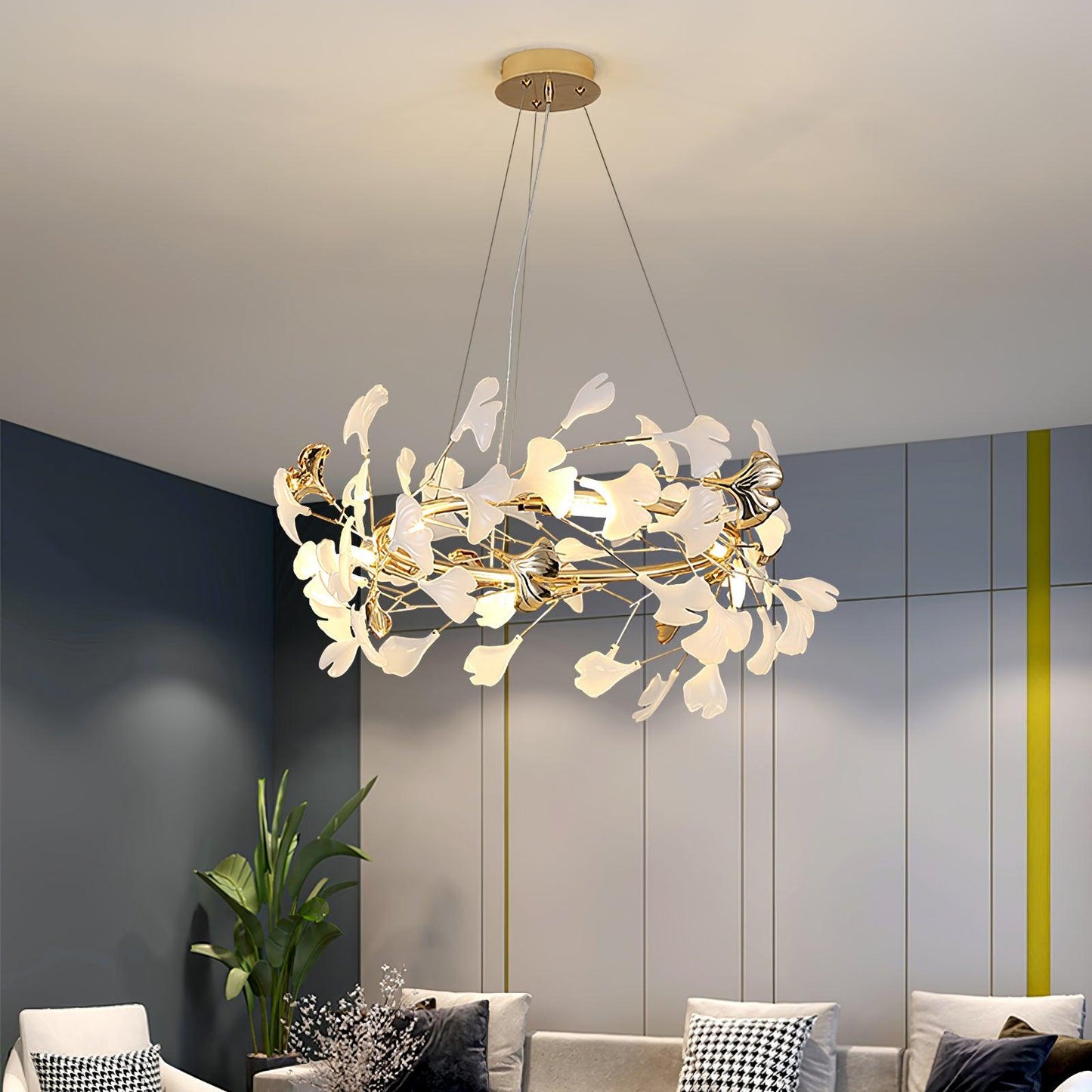 Gingko Garland Chandelier - Elegant Design with Adjustable Brightness