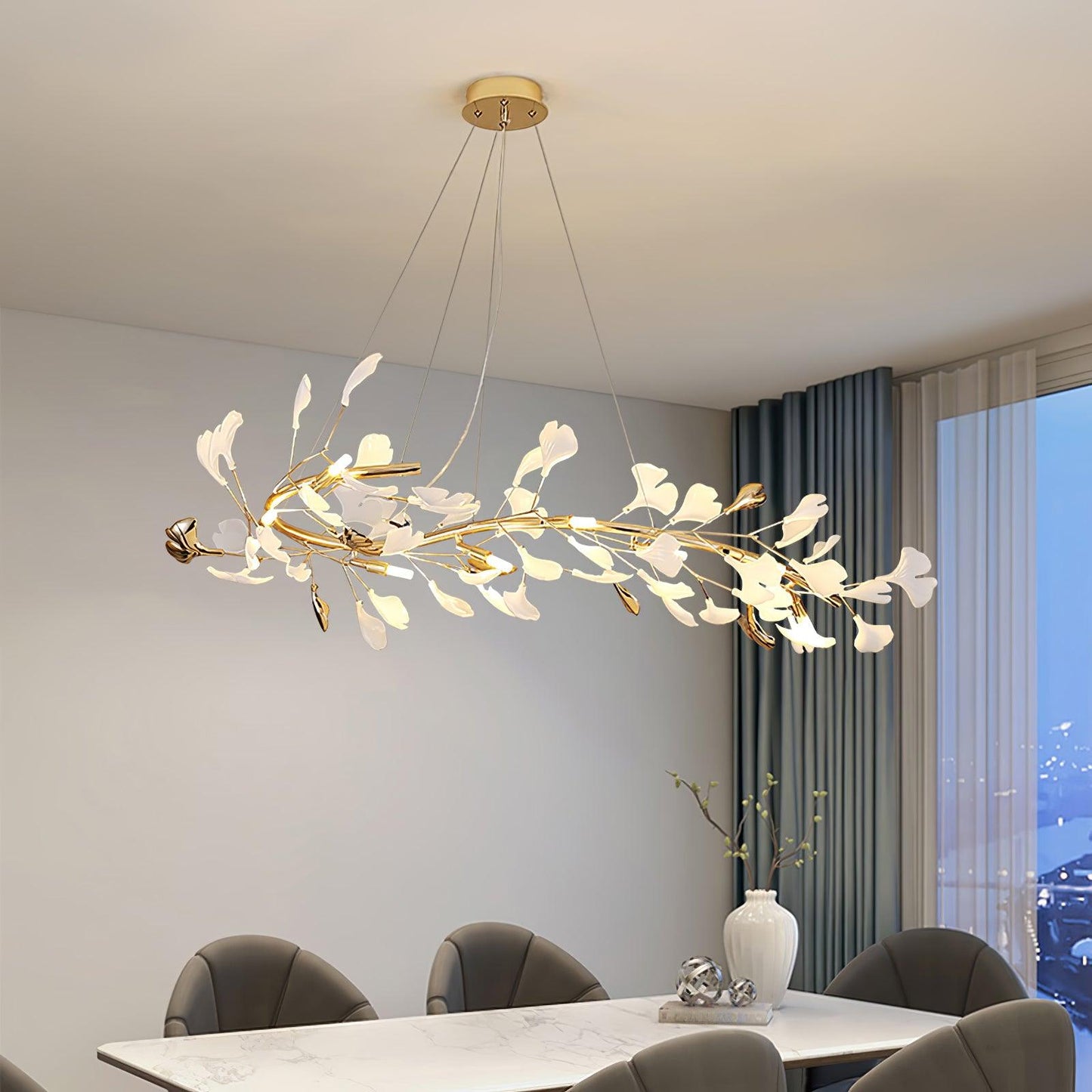 Gingko Garland Chandelier - Elegant Design with Adjustable Brightness