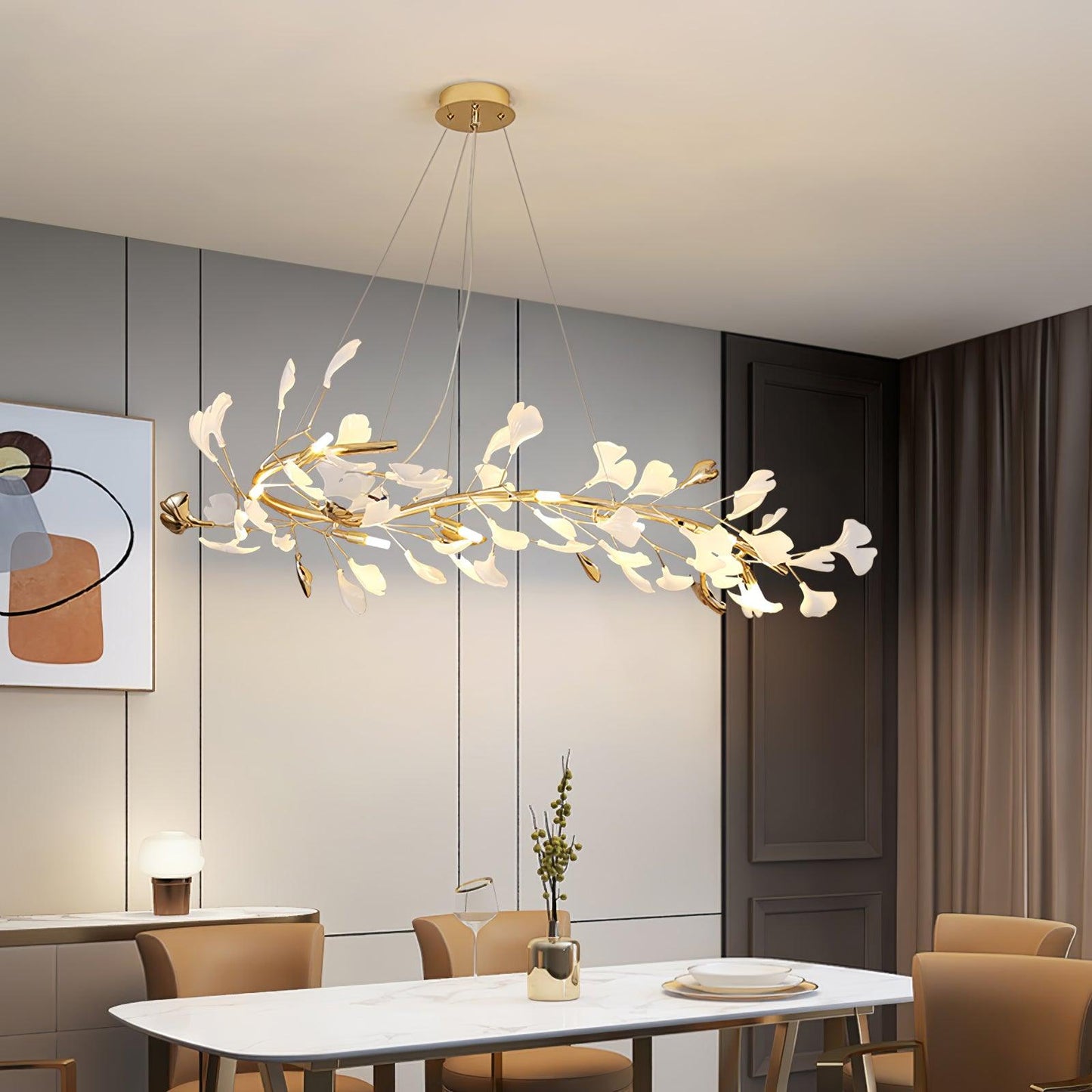 Gingko Garland Chandelier - Elegant Design with Adjustable Brightness