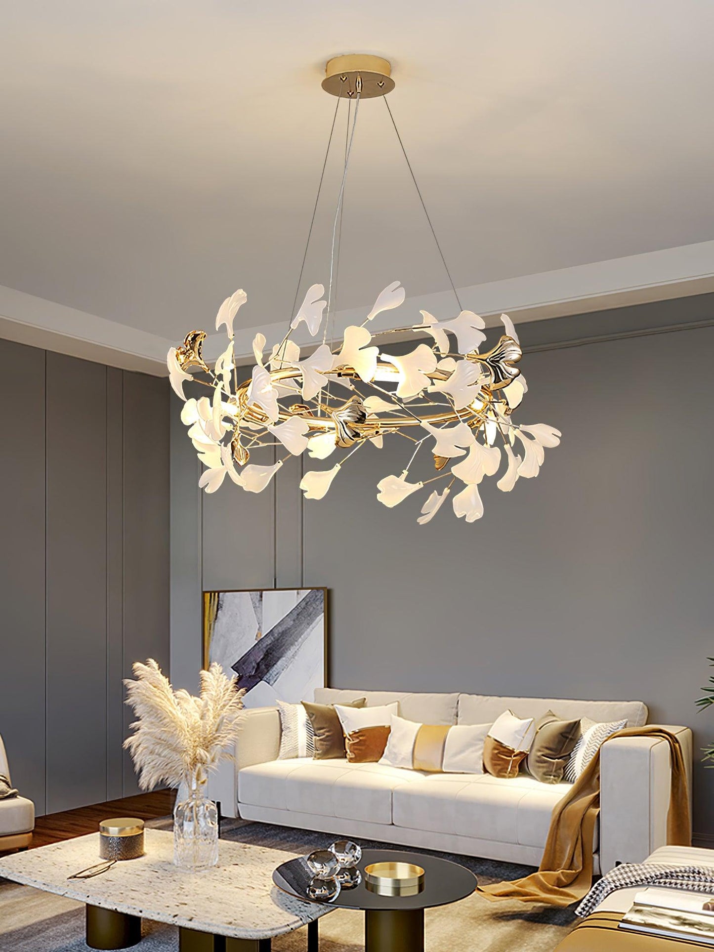 Gingko Garland Chandelier - Elegant Design with Adjustable Brightness