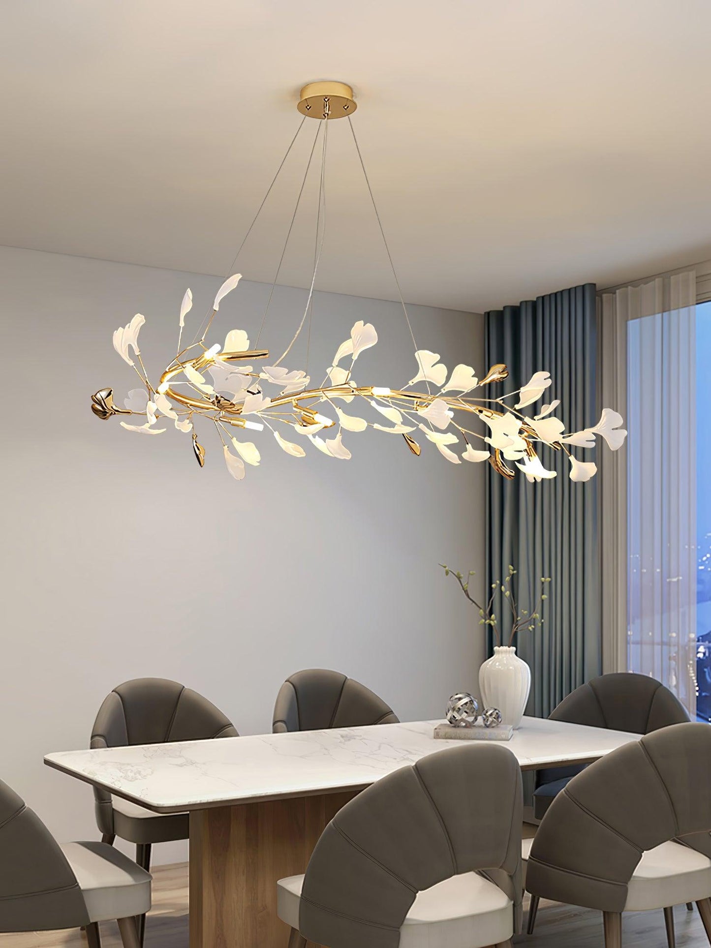 Gingko Garland Chandelier - Elegant Design with Adjustable Brightness