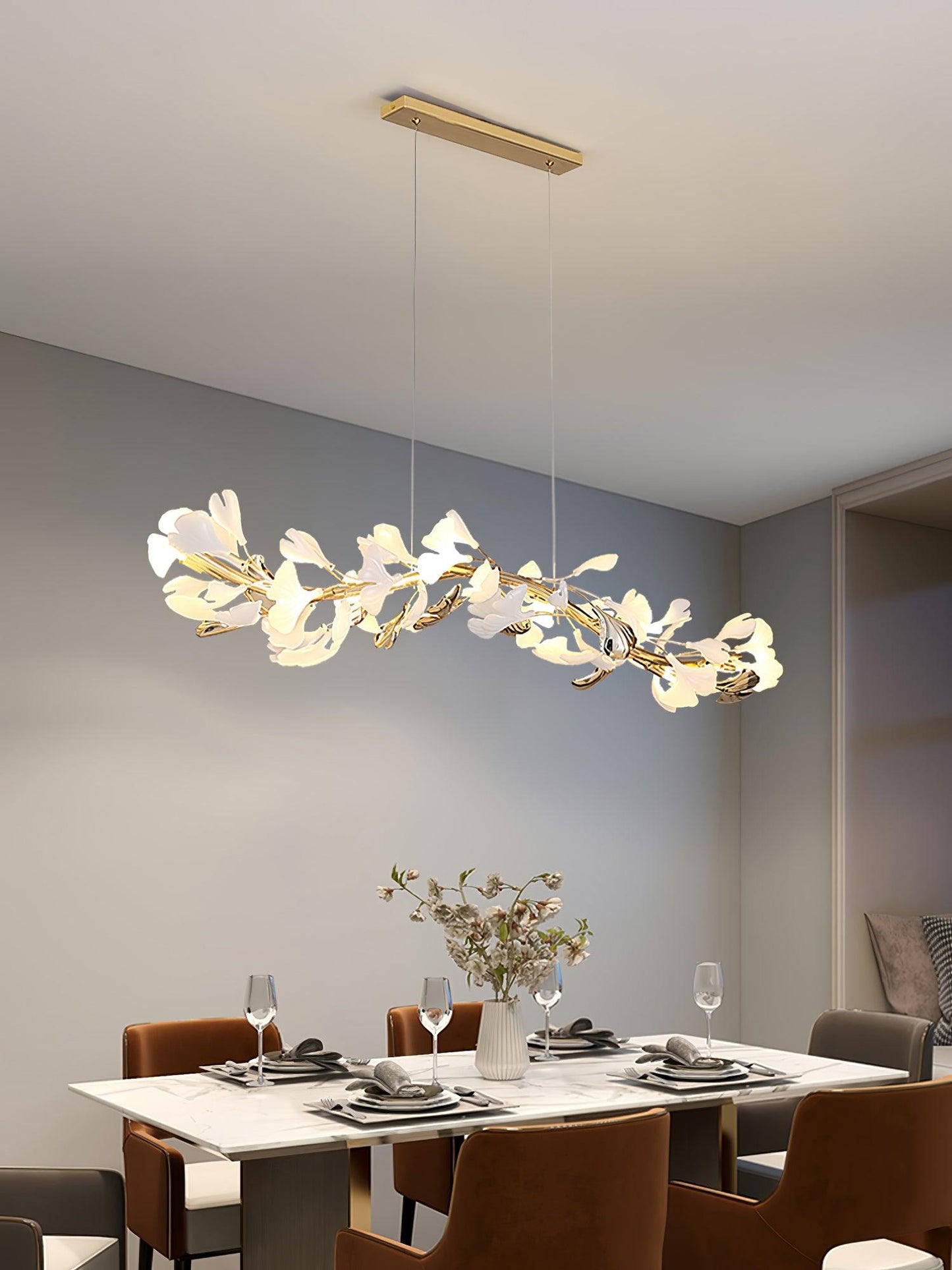 Gingko Garland Chandelier - Elegant Design with Adjustable Brightness