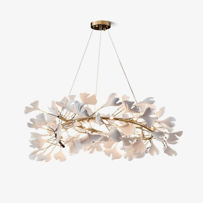 Gingko Halo Chandelier - Modern LED Lighting, Adjustable Height & Dimm