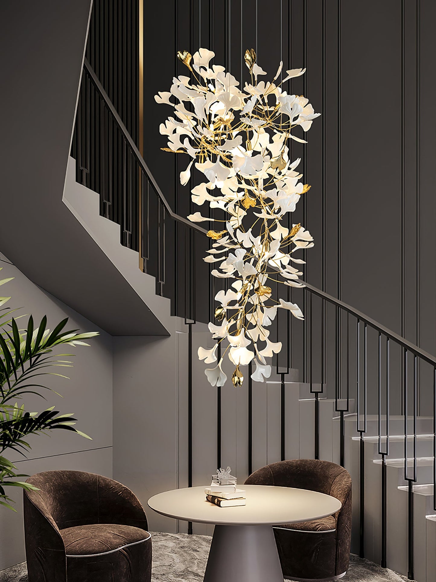 Gingko Drape Chandelier - Elegant Design with Adjustable Brightness
