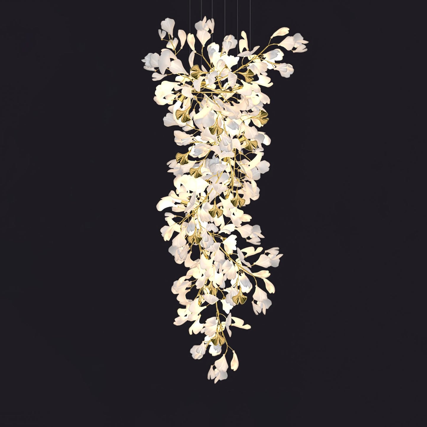 Gingko Drape Chandelier - Elegant Design with Adjustable Brightness