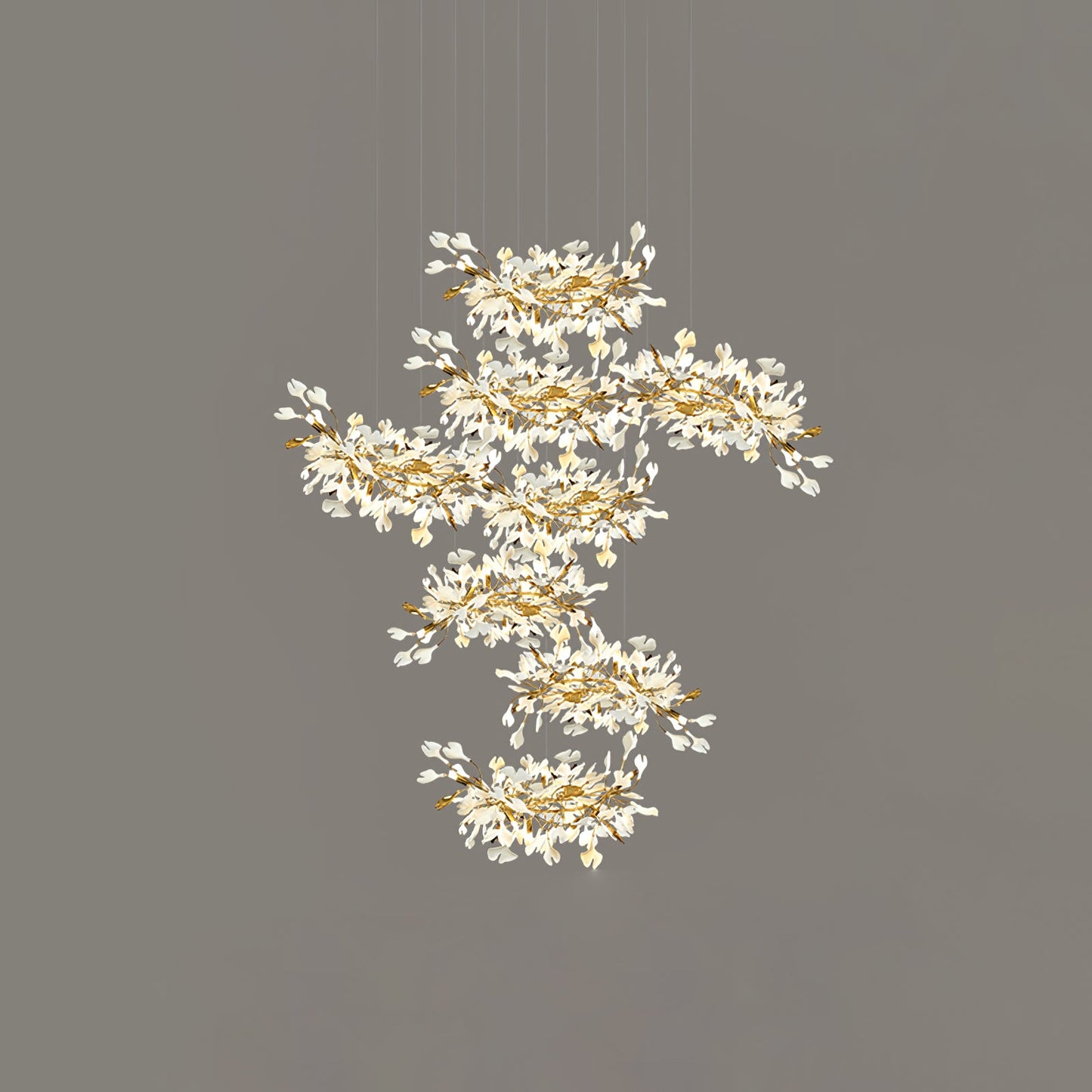 Gingko Leaves Chandelier - Elegant Design with Adjustable Brightness