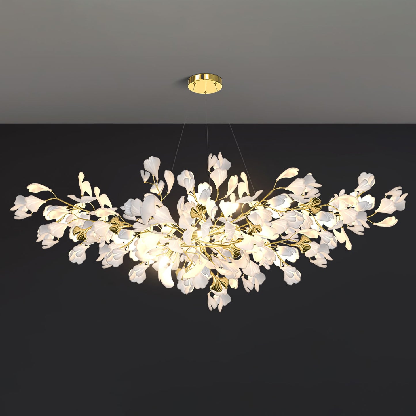 Gingko Drape Chandelier - Elegant Design with Adjustable Brightness