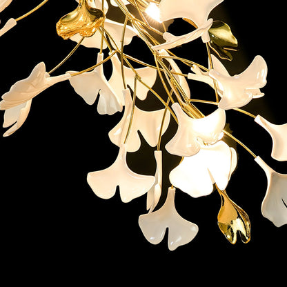 Gingko Cascade Branch Chandelier - Modern Design, Adjustable Height
