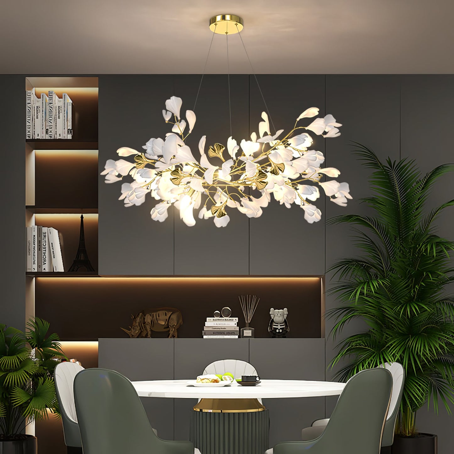 Gingko Drape Chandelier - Elegant Design with Adjustable Brightness