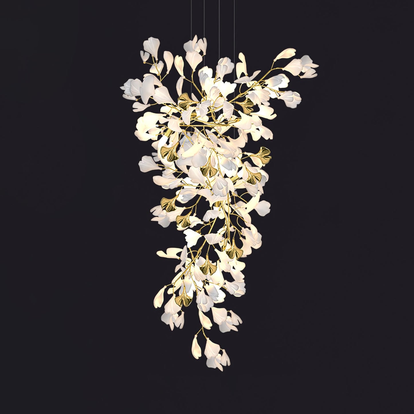 Gingko Drape Chandelier - Elegant Design with Adjustable Brightness