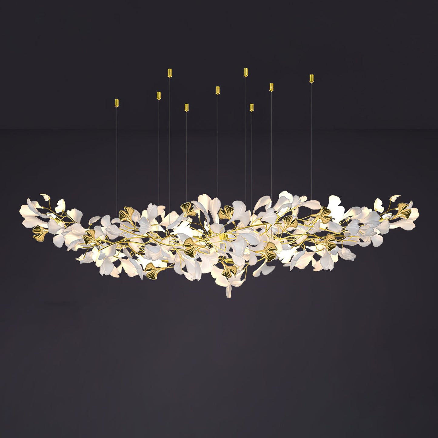 Gingko Drape Chandelier - Elegant Design with Adjustable Brightness
