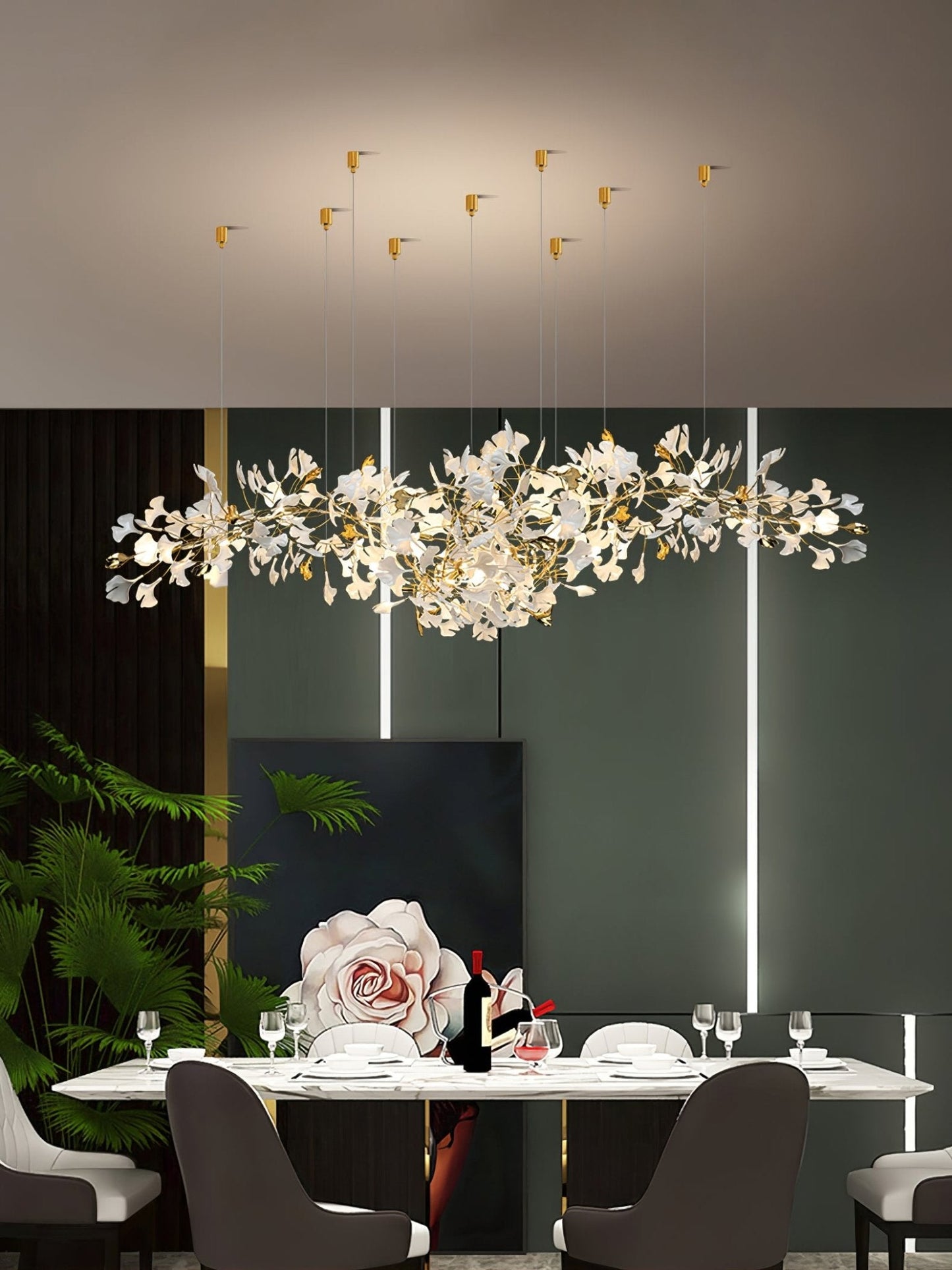 Gingko Drape Chandelier - Elegant Design with Adjustable Brightness