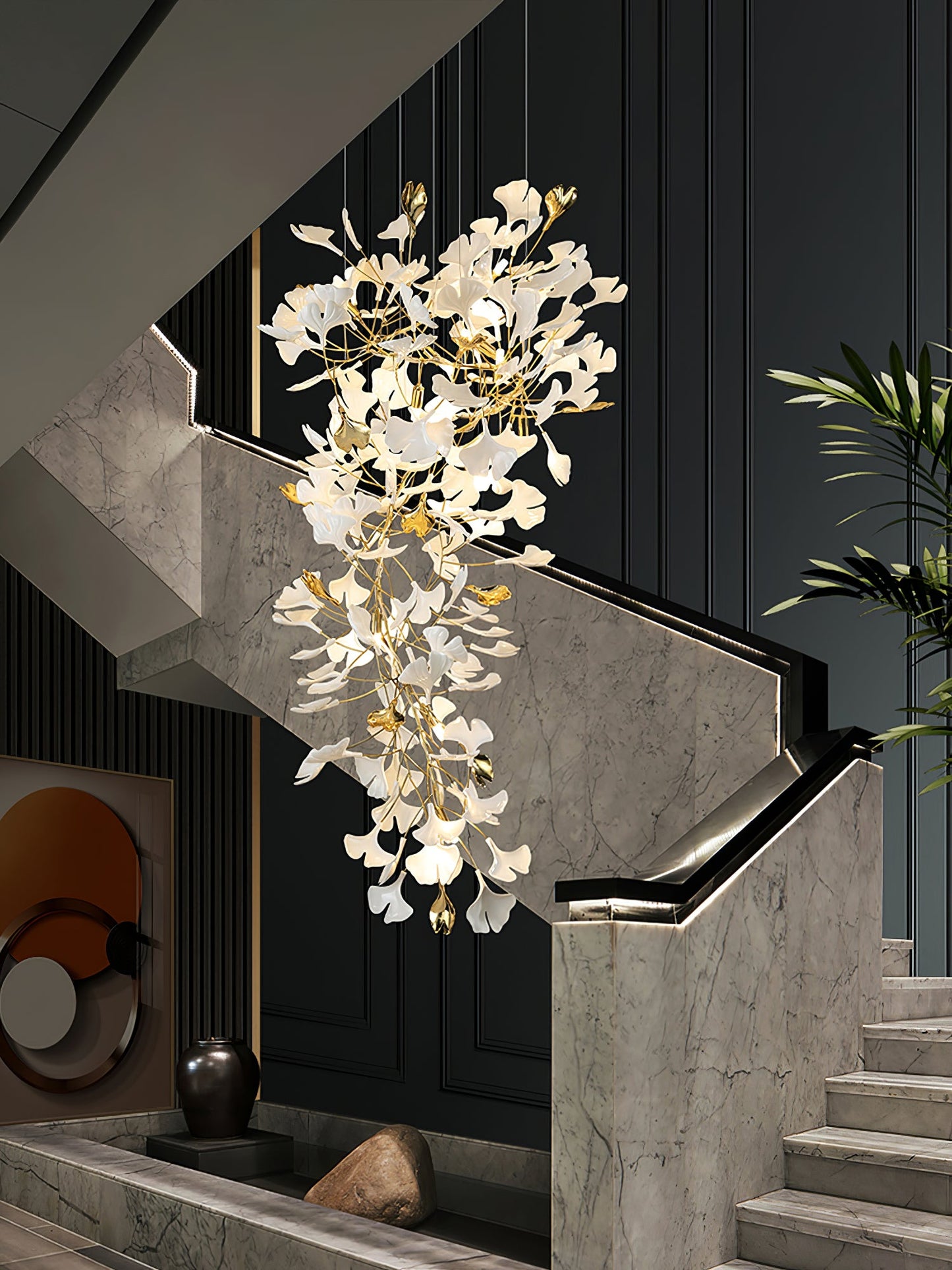 Gingko Drape Chandelier - Elegant Design with Adjustable Brightness