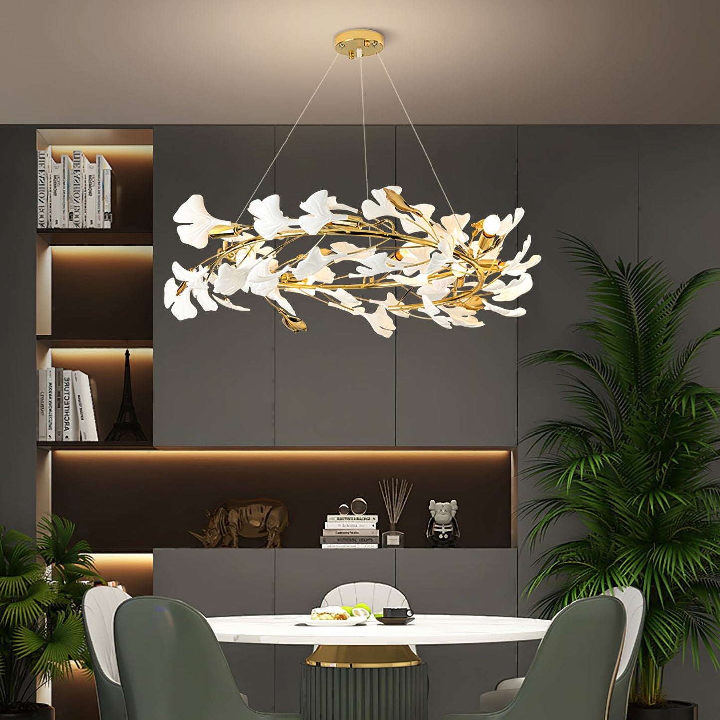 Gingko Drape Chandelier - Elegant Design with Adjustable Brightness