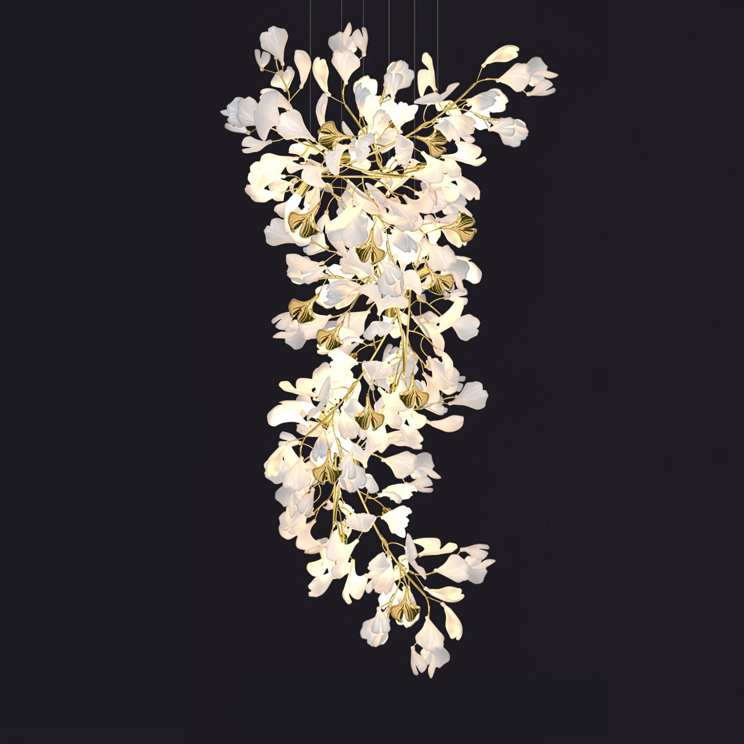 Gingko Drape Chandelier - Elegant Design with Adjustable Brightness