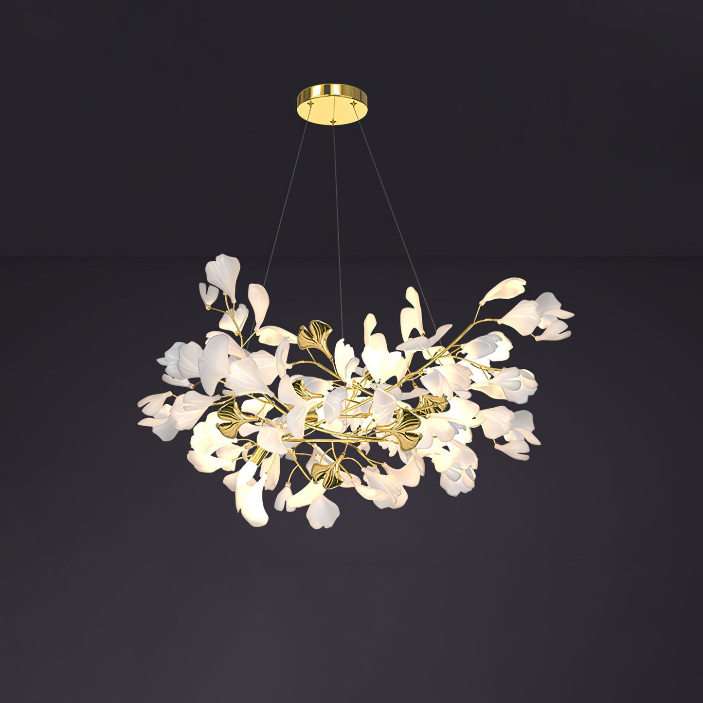 Gingko Drape Chandelier - Elegant Design with Adjustable Brightness