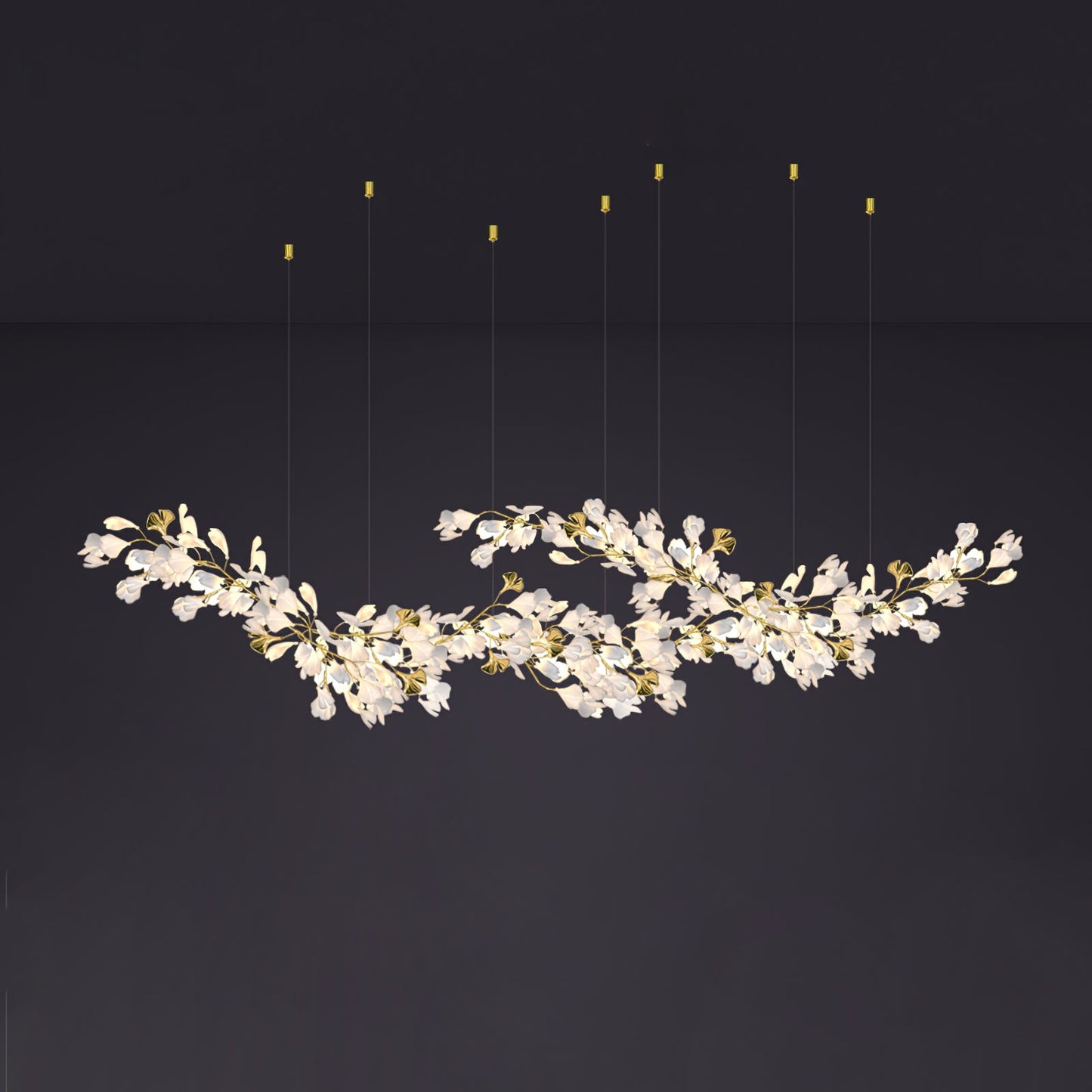 Gingko Drape Chandelier - Elegant Design with Adjustable Brightness