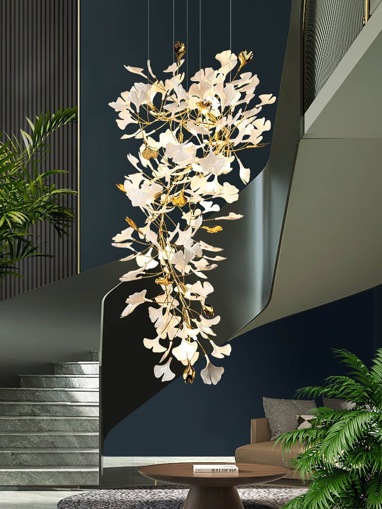 Gingko Drape Chandelier - Elegant Design with Adjustable Brightness