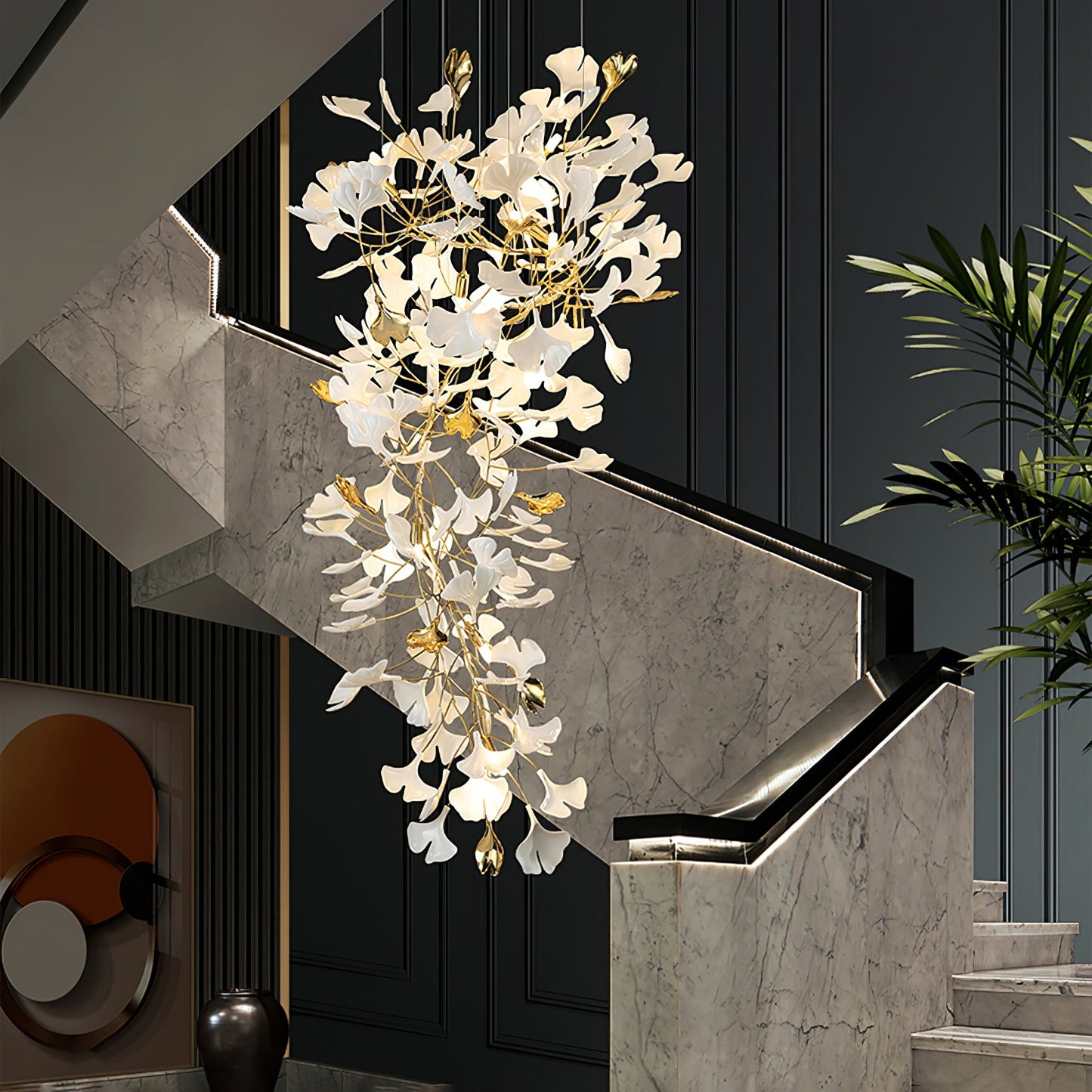 Gingko Drape Chandelier - Elegant Design with Adjustable Brightness