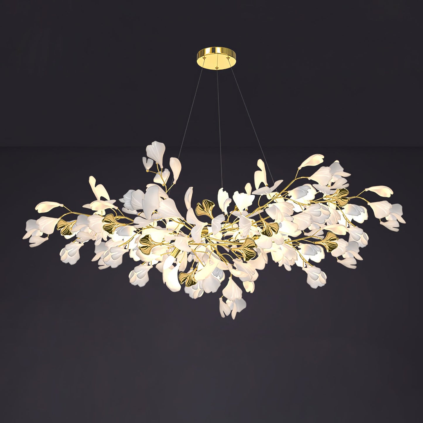 Gingko Drape Chandelier - Elegant Design with Adjustable Brightness