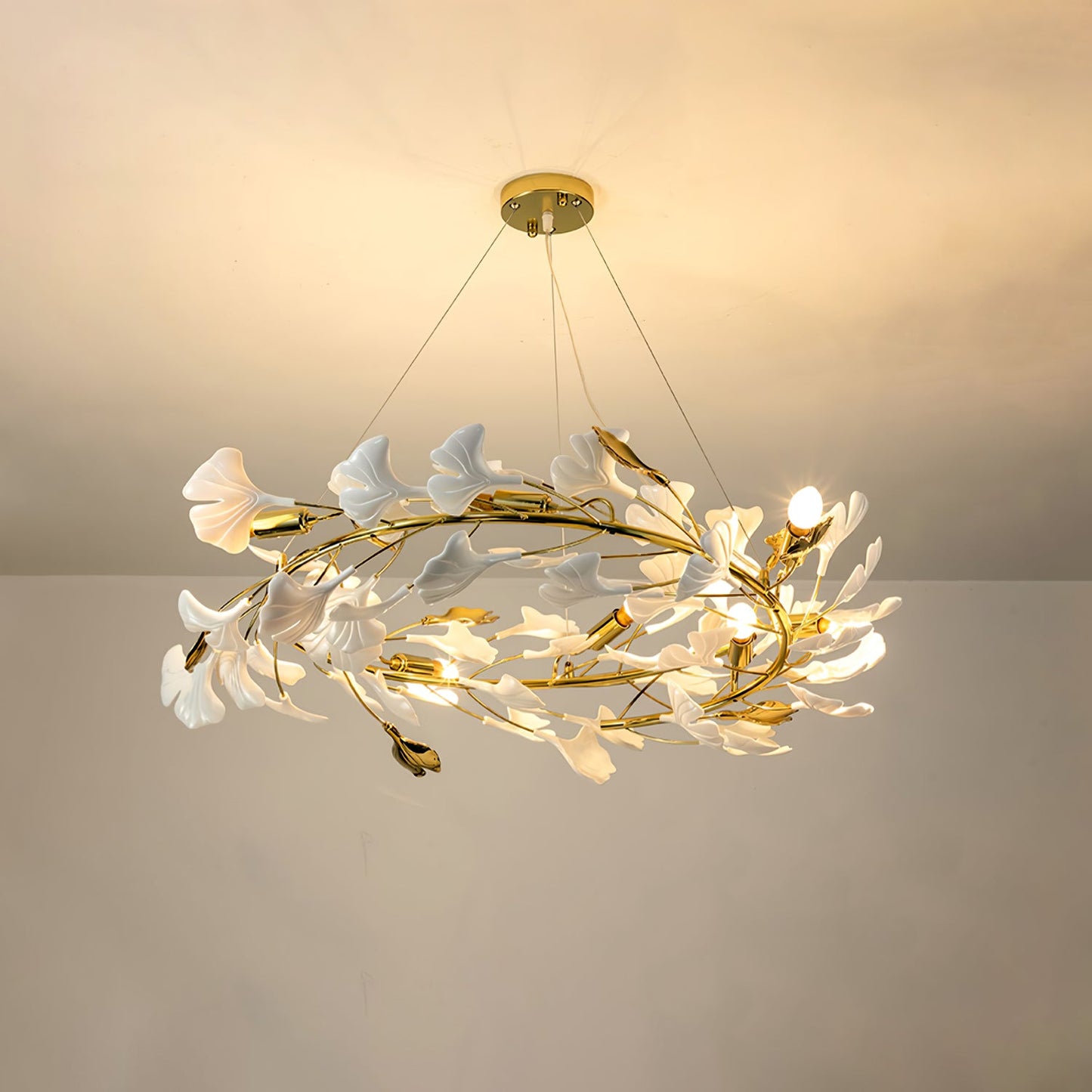 Gingko Drape Chandelier - Elegant Design with Adjustable Brightness