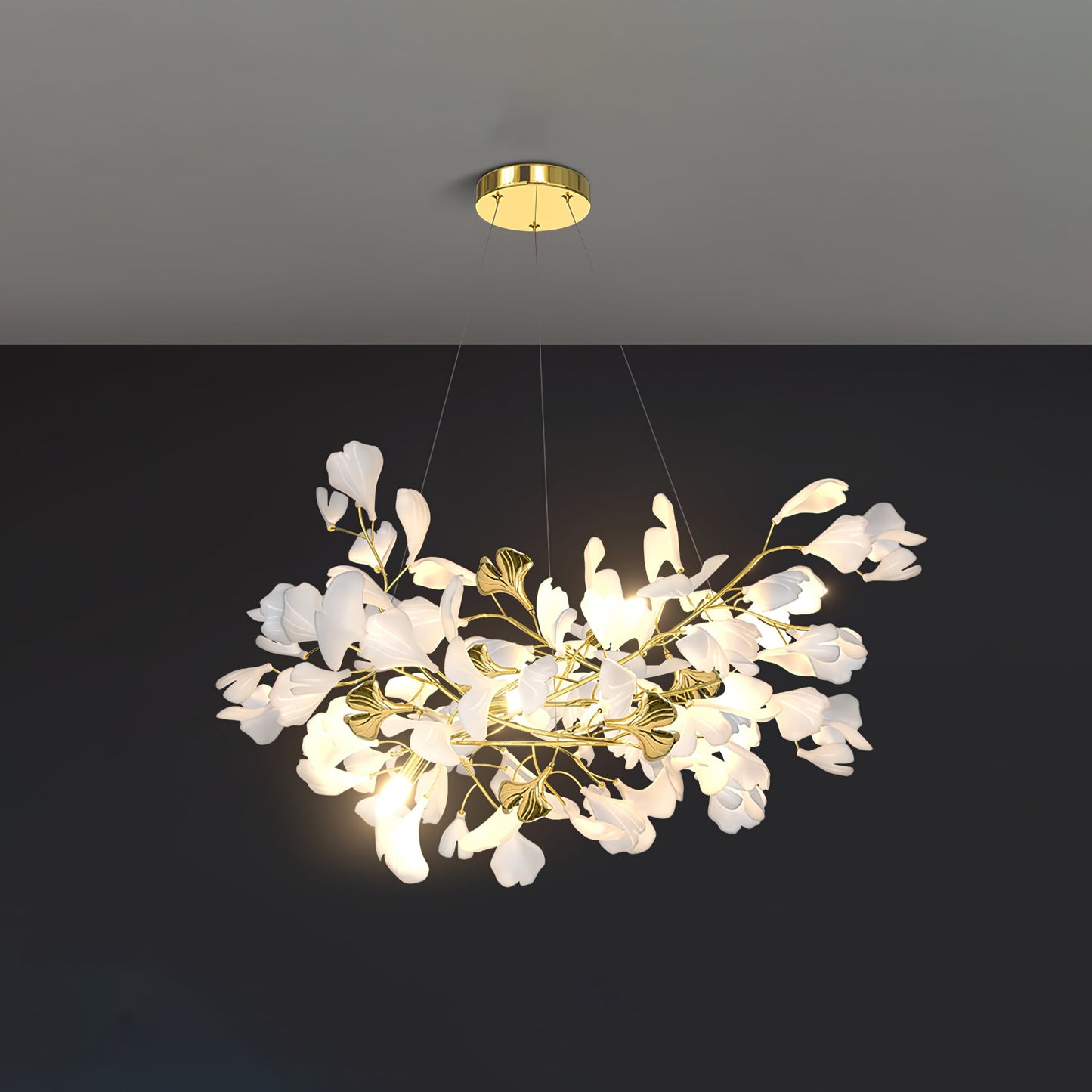 Gingko Drape Chandelier - Elegant Design with Adjustable Brightness