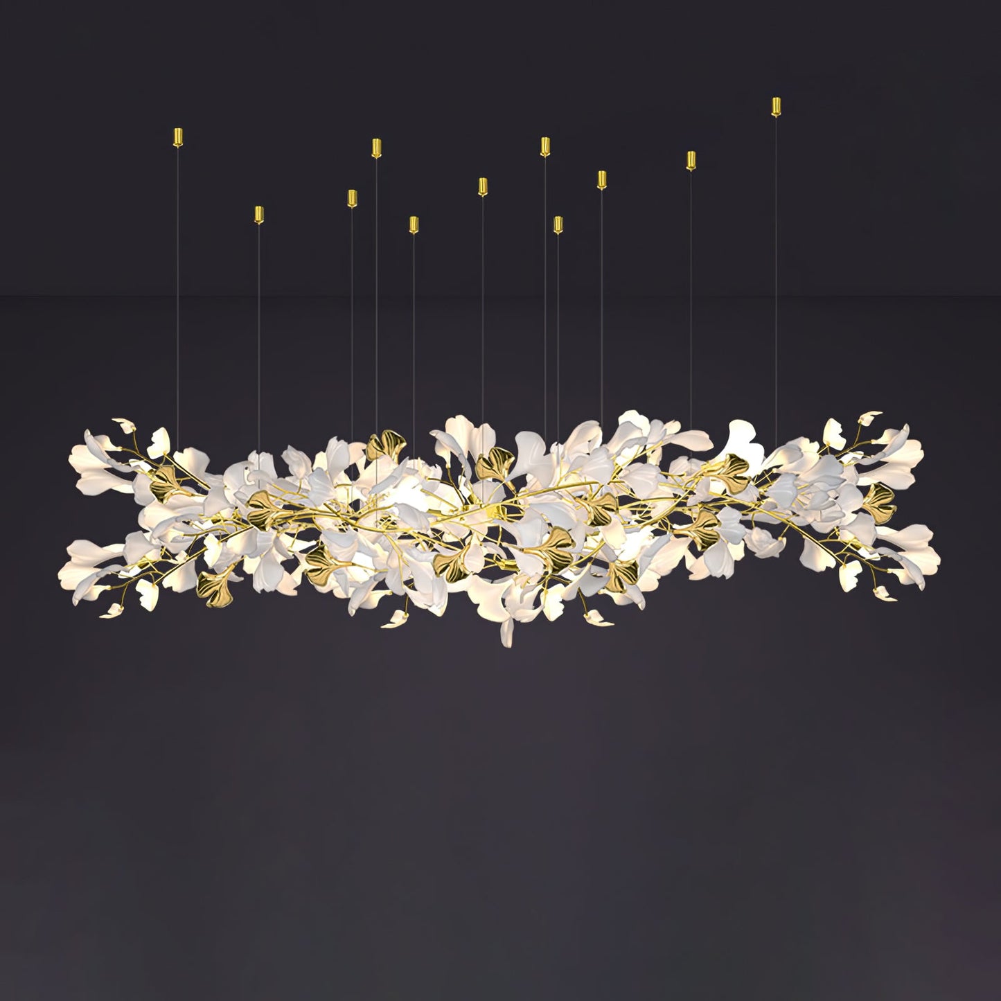 Gingko Drape Chandelier - Elegant Design with Adjustable Brightness