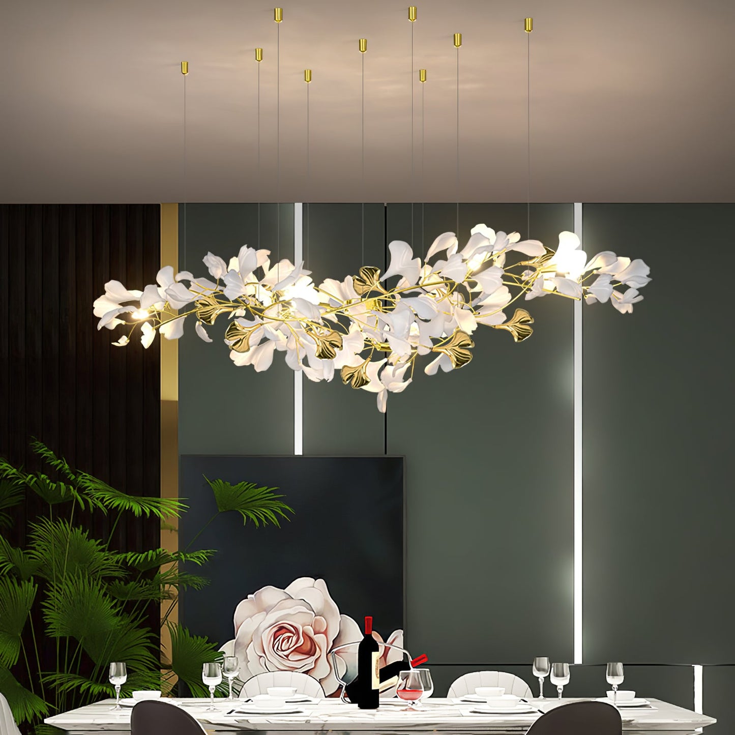 Gingko Drape Chandelier - Elegant Design with Adjustable Brightness
