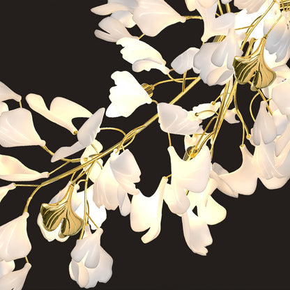 Gingko Cascade Branch Chandelier - Modern Design, Adjustable Height