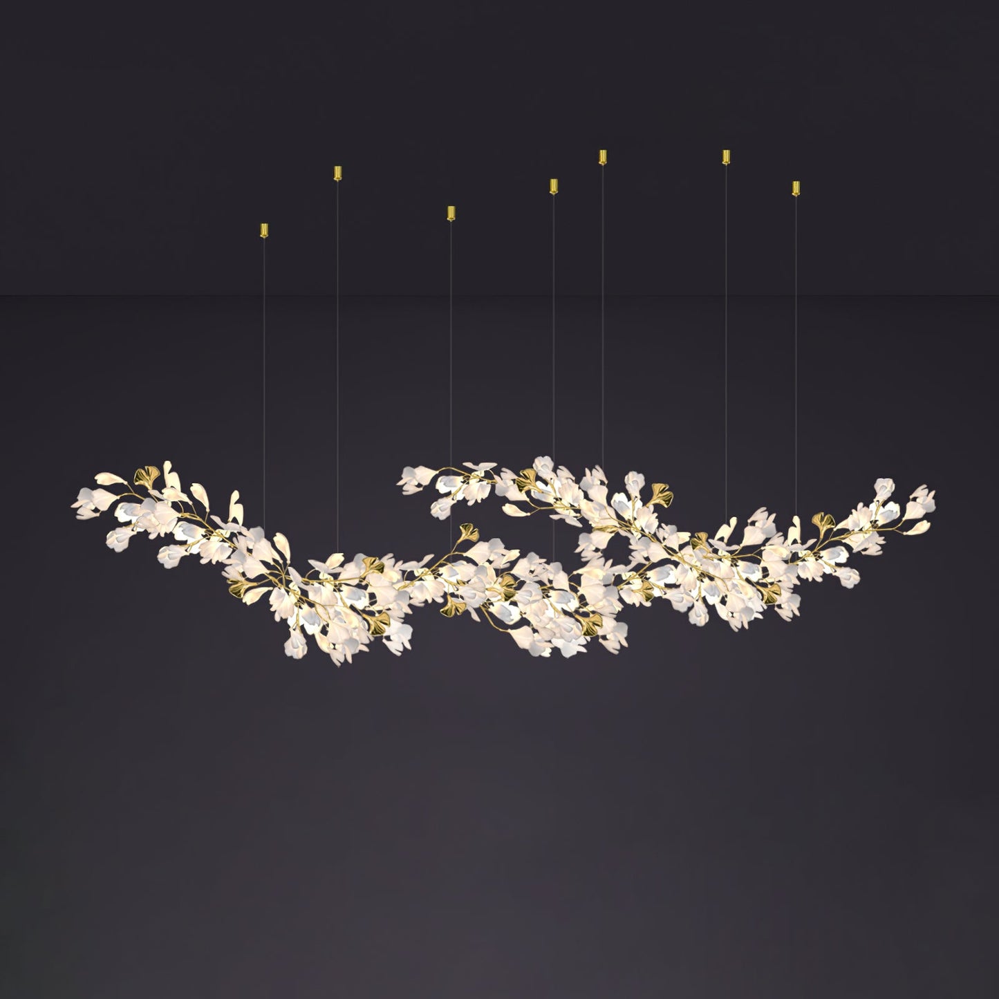 Gingko Drape Chandelier - Elegant Design with Adjustable Brightness