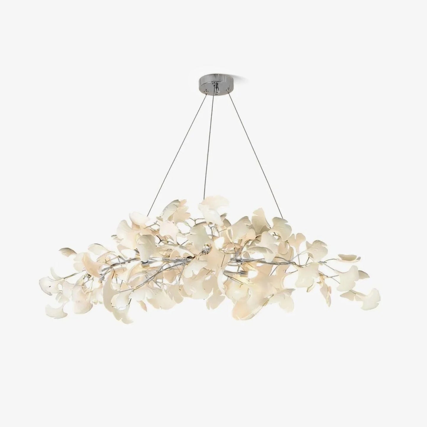 Gingko Plume Chandelier - Elegant Design with Adjustable Brightness