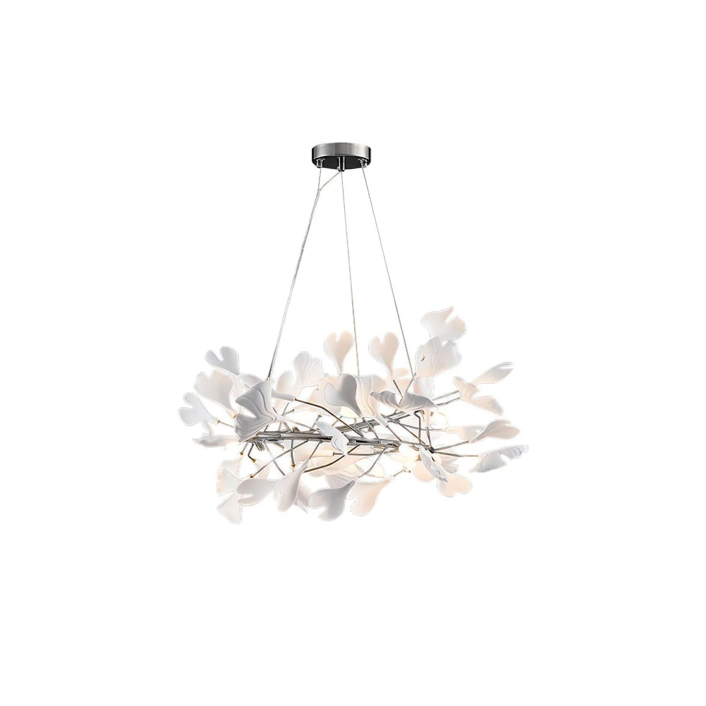 Gingko Halo Chandelier - Modern LED Lighting, Adjustable Height & Dimm