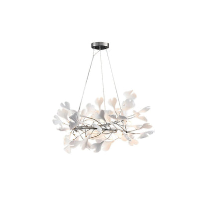 Gingko Halo Chandelier - Modern LED Lighting, Adjustable Height & Dimm