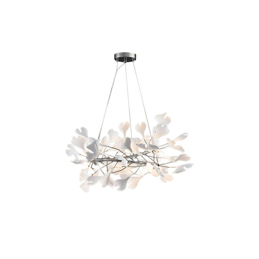 Gingko Halo Chandelier - Modern LED Lighting, Adjustable Height & Dimm