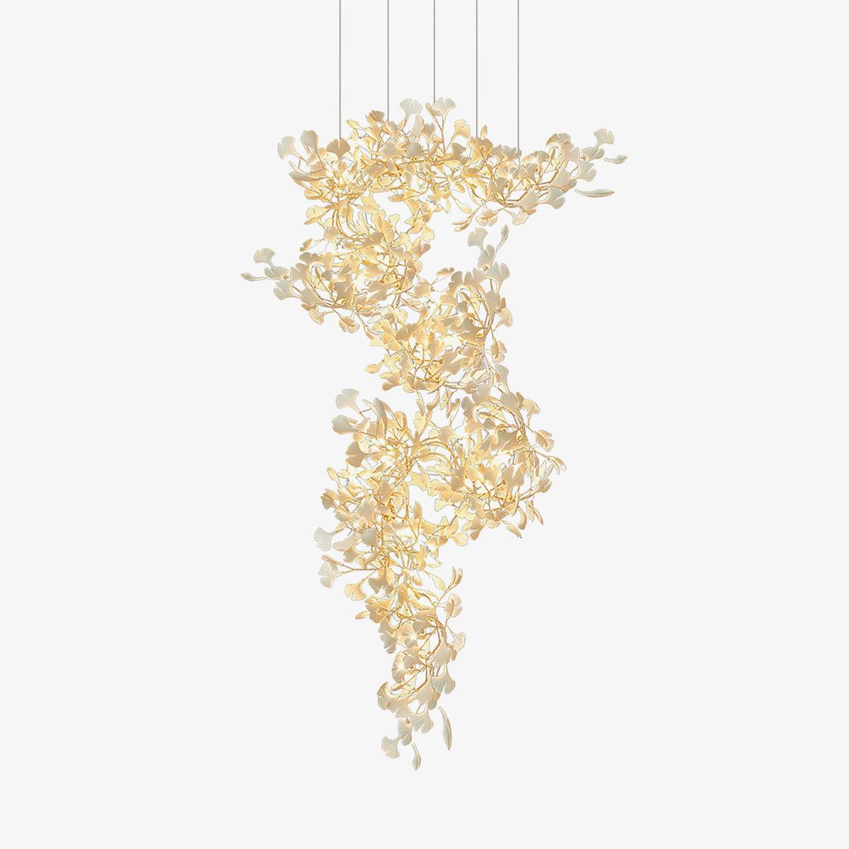 Gingko Vortex Modern Chandelier - Adjustable LED Lighting & Unique Des