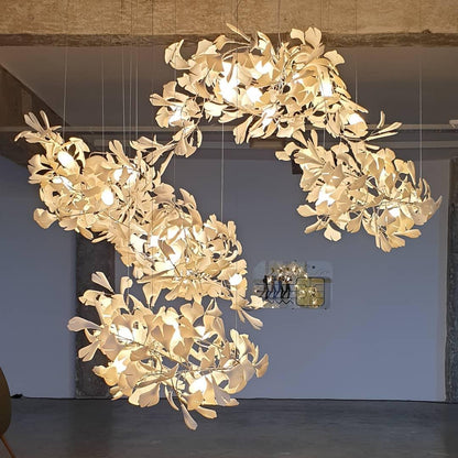 Gingko Vortex Modern Chandelier - Adjustable LED Lighting & Unique Des